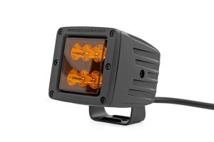 LED Light Pods - Rough Country - Spot Beam, 2 Inch, Square - Amber